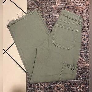 Women's Just Black Denim JBD Straight Leg Cargo Jeans in Sage Green Size 25